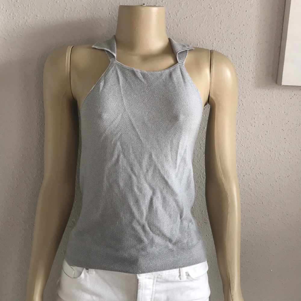 GIORGIO ARMANI Gray sleeveless blouse size 38